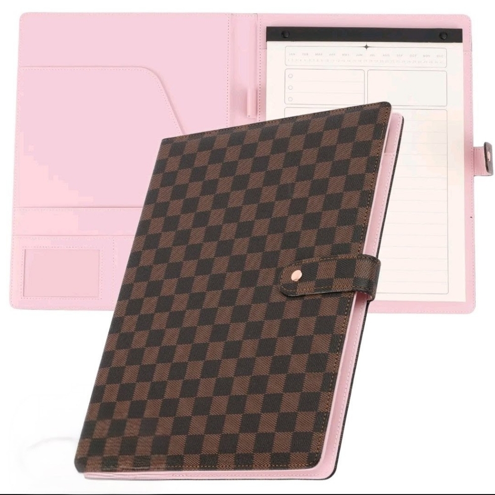 Checkered Brown Portfolio Organizer